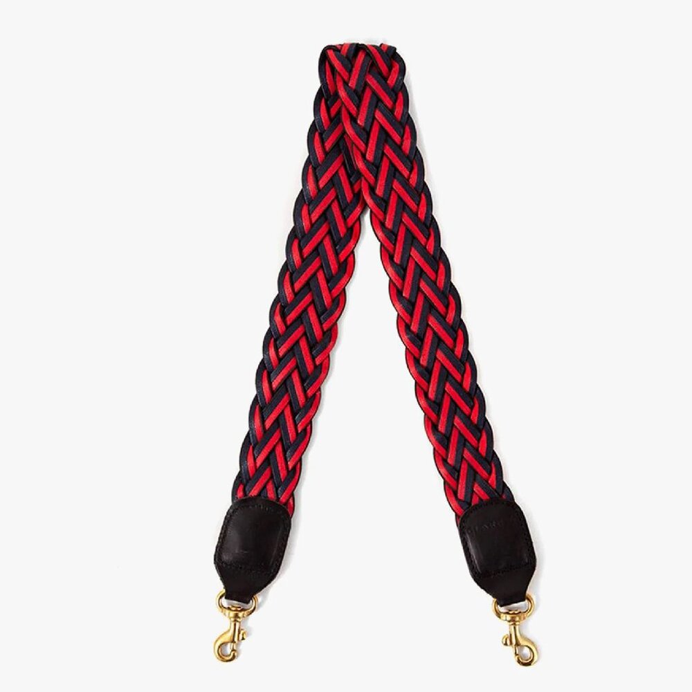 Clare V Shoulder Strap - Red & Navy Braided
